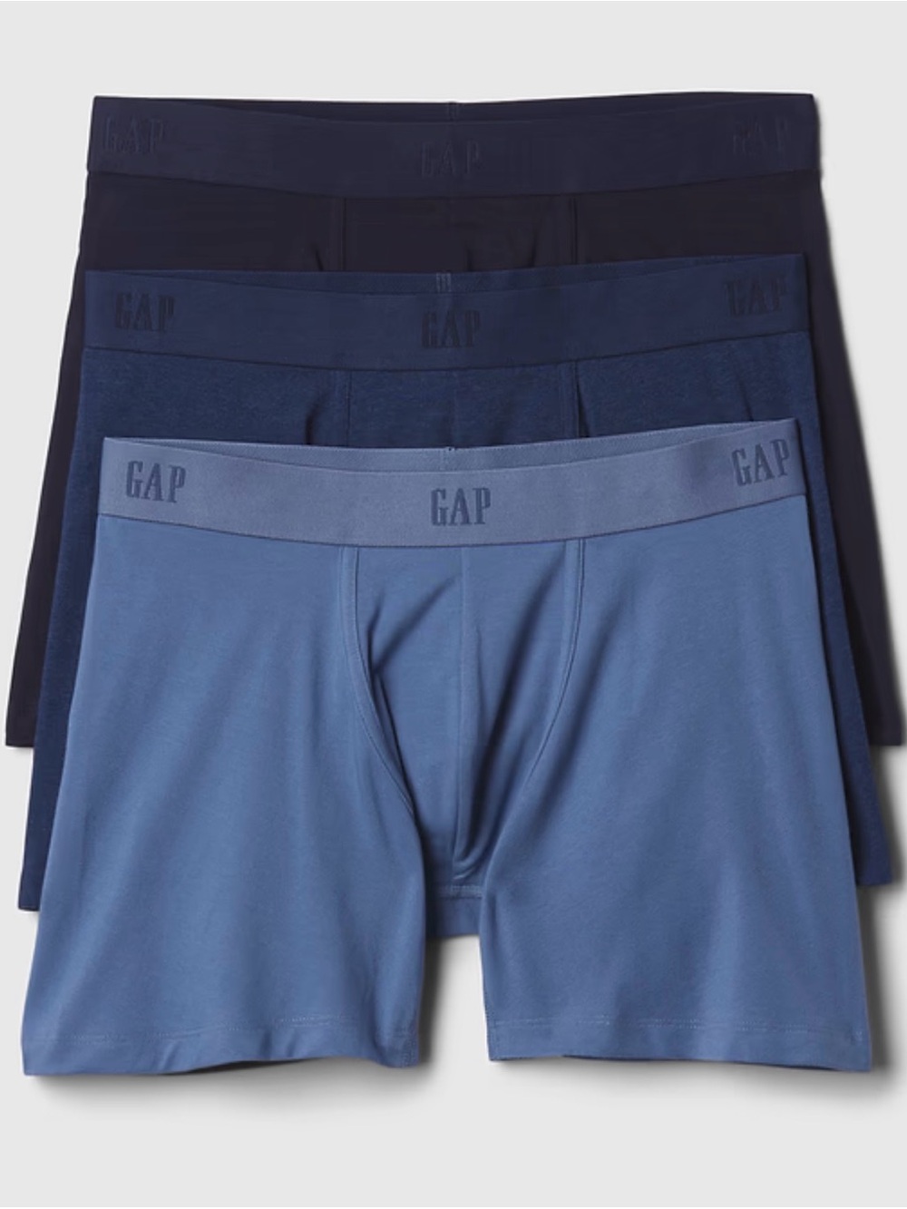 GAP Men's 3-Pack Boxer Briefs - Light Blue, Navy, Dark Navy